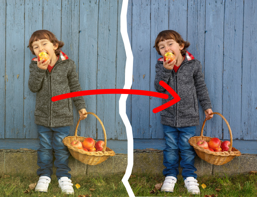 Colors before and after profiling